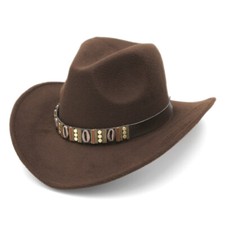 Children Western Cowboy Hat Boys Girls Cowgirl Cap Stiff Wide Brim Costume Hat