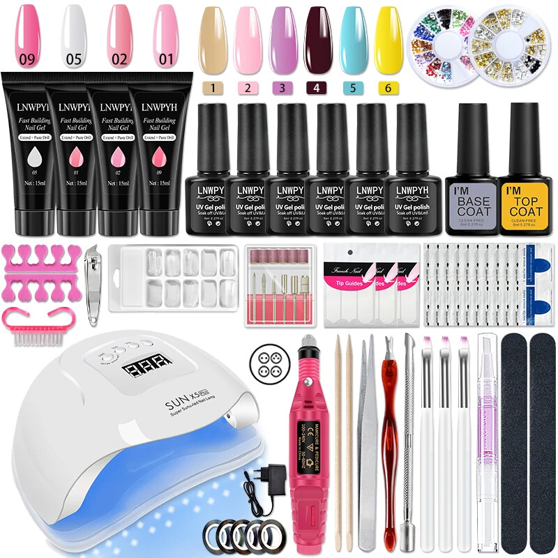 Nail Set Acrylic LED Nail Lamp Dryer UV Gel Nail Polish Kit