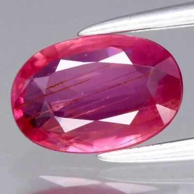 ZERTIFIKAT Inkl.* 1,06ct ovaler natürlicher unbeheizter violetter roter Rubin... - Bild 1 von 4