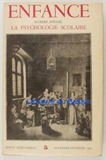 Enfance n°5 La psychologie scolaire René Zazzo Hélène Gratiot-Alphandéry 1953