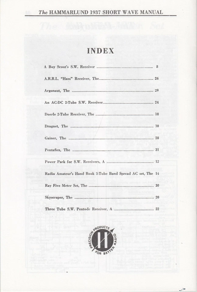 Manual de onda corta Hammarlund 1937 reimpresión 3ª edición Lindsay #7, radioaficionado Foto 2 de 3