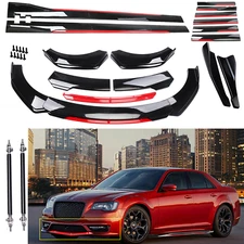 For Chrysler 300 Front Rear Bumper Spoiler Body Kit Splitter Side Skirt G++