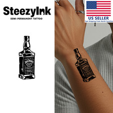 SteezyInk temporary tattoo Whiskey Elegance last upto 2 weeks 2 x 3 inch