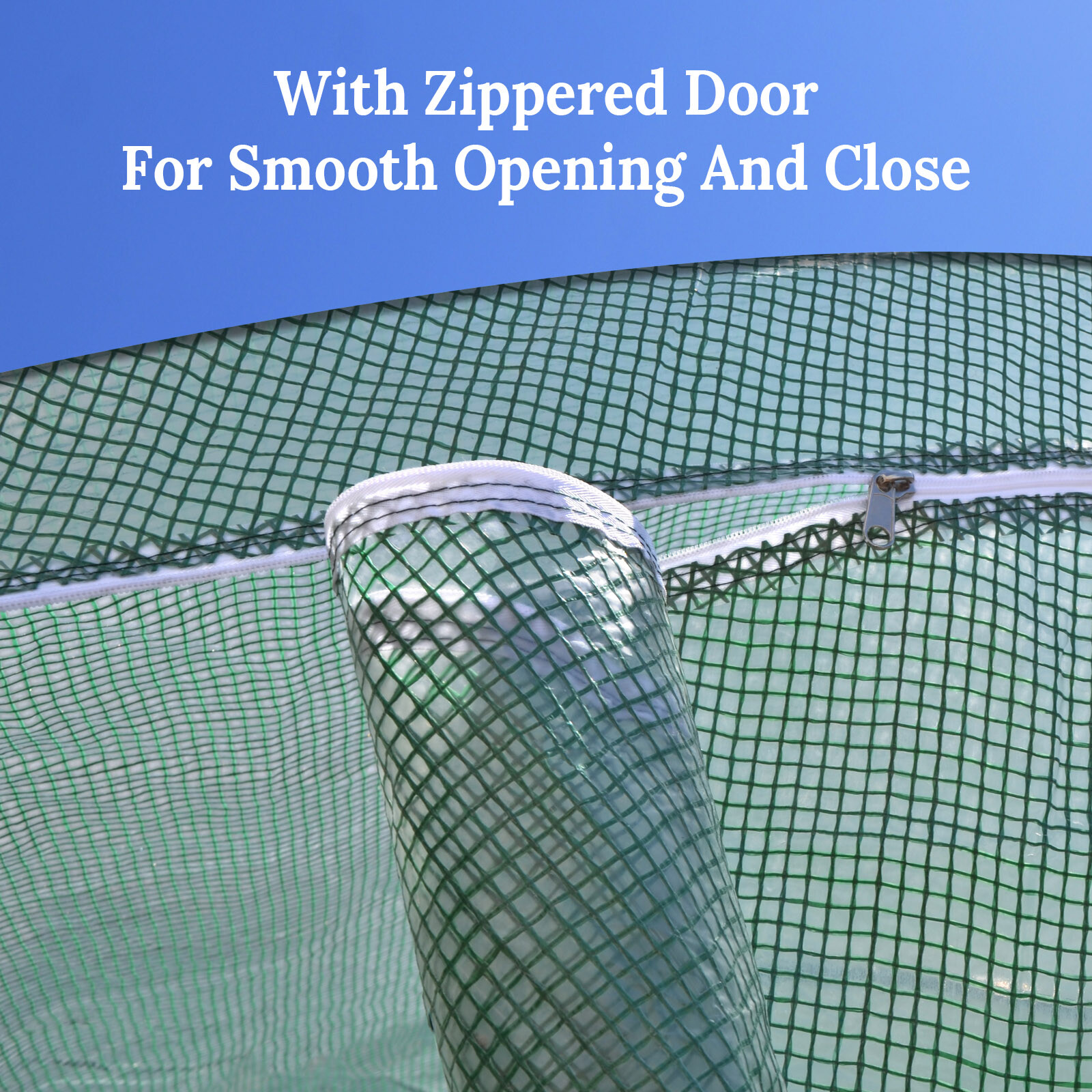 Replacement Canopy for 10x5x7'H Walk-In Wall Half Greenhouse Zipper Doors Cover
