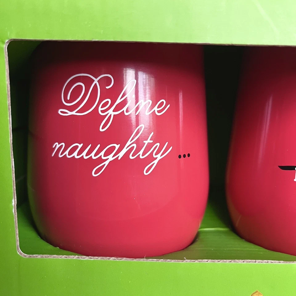 Kate Spade Christmas Tumblers Wine Cups With Lids set of 2 NIB 9 Oz Red Gift Set - Image 2 of 4