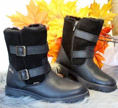 PRIMIGI Gr. 40 GORE-TEX Mädchen Leder Stiefel, Halbstiefel Biker-Boot Warmfutter