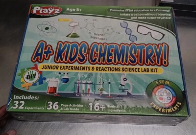 Playz - A+ Kids Chemistry Junior Experiments & Reactions Science Lab Kit - New