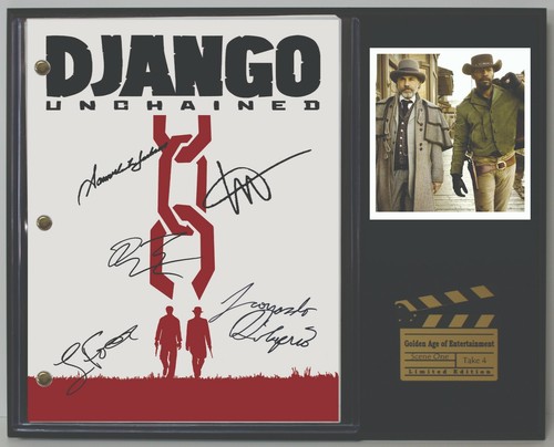 Django Reproduction Signed Movie Script Wood Plaque Display - Picture 1 of 7