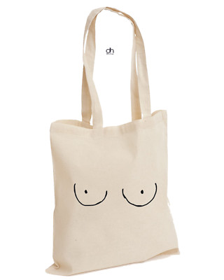 Sac Fourre-tout En Coton Humoristique « Seins Félin Miaulement » – Taille 42x38 Cm, Personnalisé Naturel