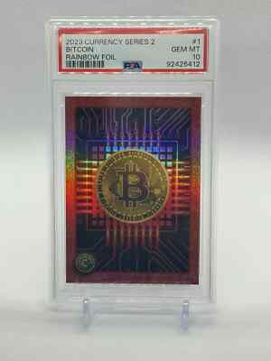 2023 Cardsmiths Currency #1 Bitcoin BTC Rainbow Foil Holo PSA 10 Kryptowährung