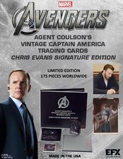 EFX Chris Evans SIGNATURE AUTO Agent Coulson's Captain America Trading Cards