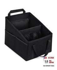 Car Seat Organizer, Collapsible Front Seat Storage Box, Black
