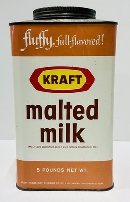 Vintage advertising Kraft Malted Milk Tin Can Kraft Cheese Co 5lb can empty