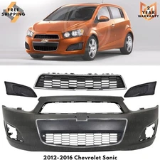 Front Bumper Cover Fascia & Grille Assembly Kit For 2012-2016 Chevrolet Sonic