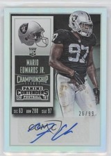2015 Contenders Rookie Championship Ticket 26/99 Mario Edwards Jr #115 Auto x5u