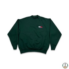 Vintage 90s Tommy Hilfiger Sweatshirt Mens Medium Green Tommy Flag Pullover Crew
