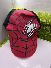 Spiderman Hat Baseball Cap Kids One Size Red Black Adjustable Strap