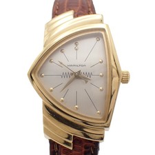 Montre pour femme Hamilton Ventura à quartz cadran doré GP cadran argenté...