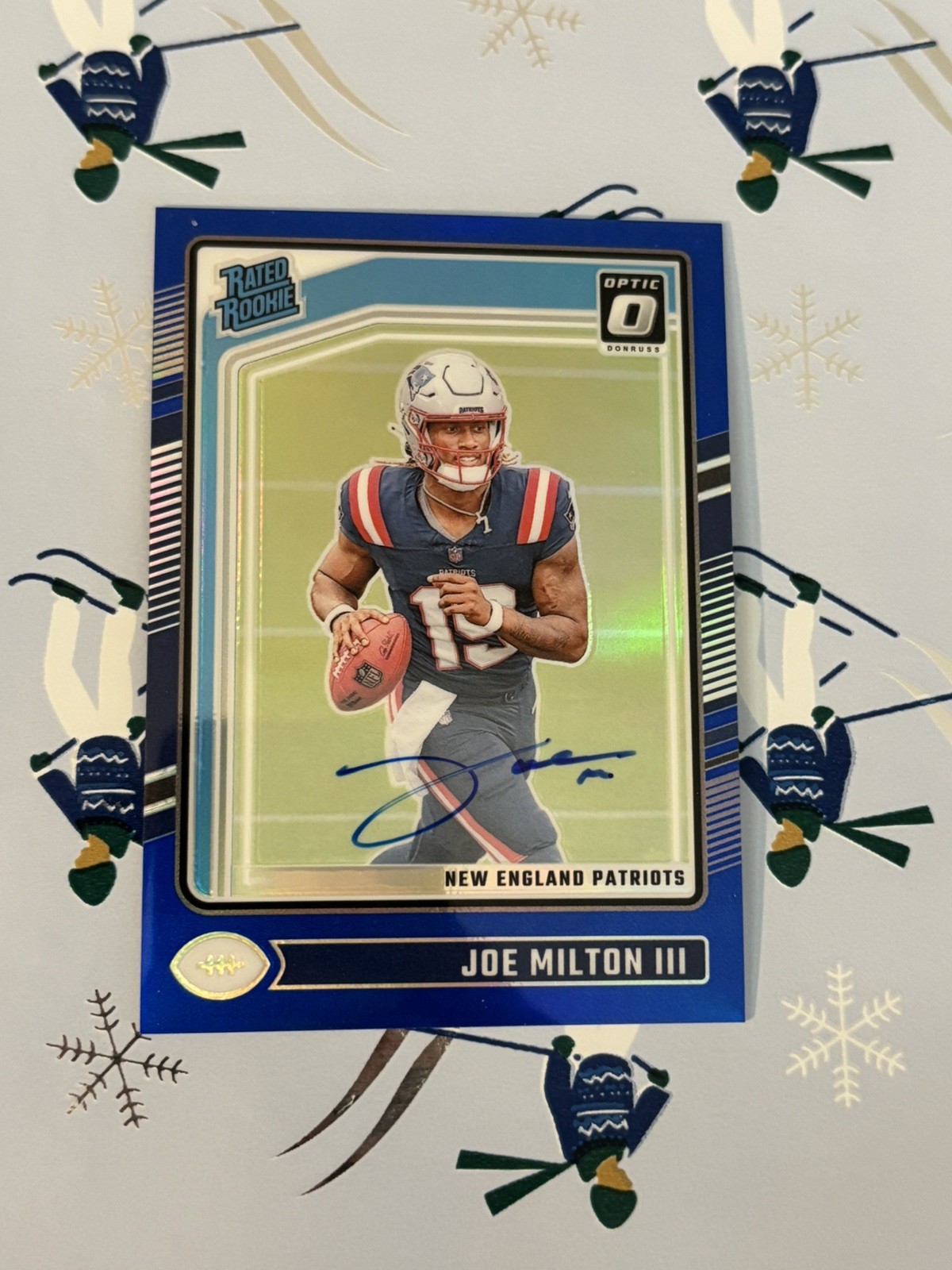 JOE MILTON III 2024 DONRUSS OPTIC RATED ROOKIE BLUE PRIZM RC AUTO /99 Q2005