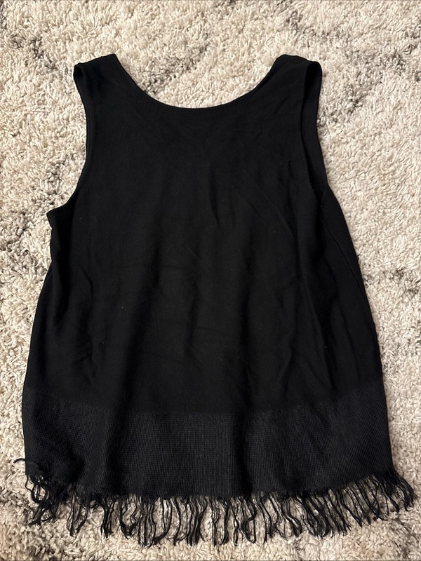 Womens Theory Black Tank Top Blouse Size Large