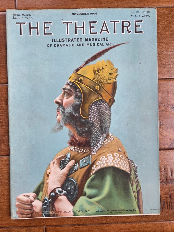 RARE Nov 1906 THE THEATRE Illustrated Magazine, Cover, Robert Manetli as Macbeth