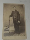 1860s Revenue STAMPED CDV of Civil War Soldier With Hardie Hat