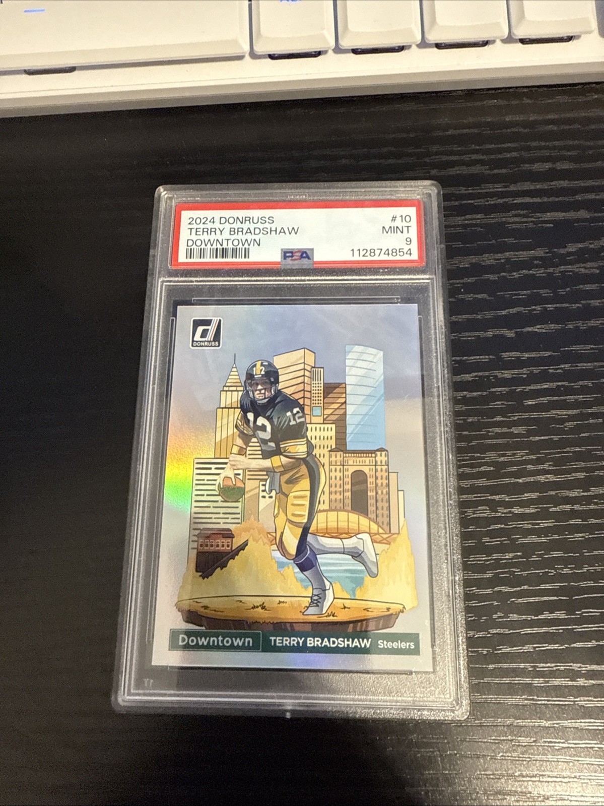 2024 Optic Downtown Terry Bradshaw #10 PSA 9 Pittsburgh Steelers