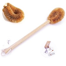 Updated Modern Version Toilet Bowl Brush, Natural Coconut Fiber Brush Head an...