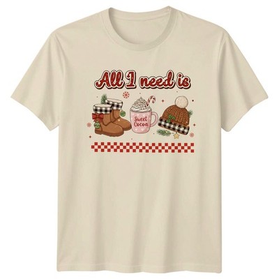 All I Need Is Sweet Cocoa Weihnachten Winter Herren Damen Grafik T-Shirt