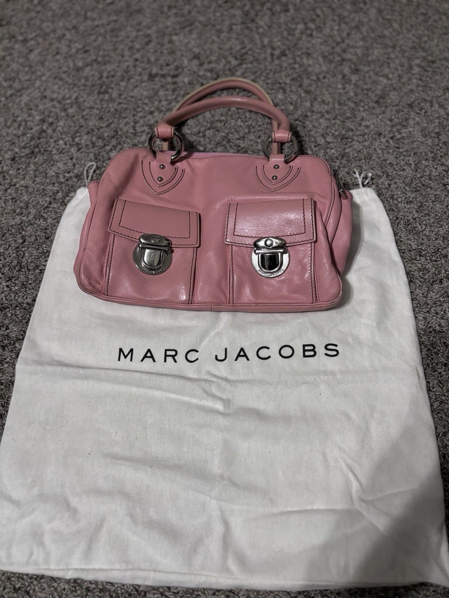 Vintage Baby Pink Y2K Marc Jacobs Leather Multi Pocket Shoulder