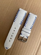 Size 22mm/20mm, Handmade White Stingray Leather Watch Strap Band, Custom Strap