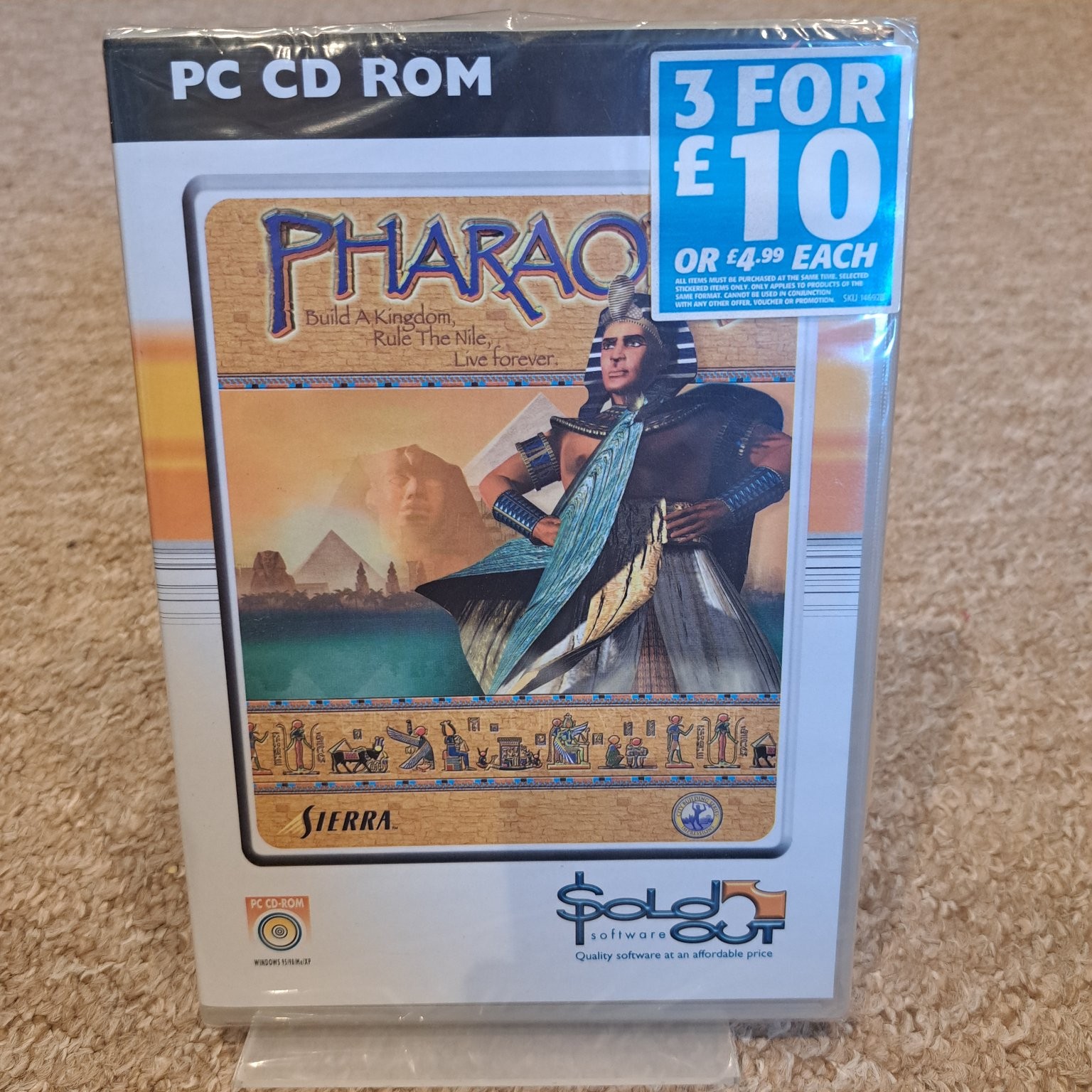Sierra Pharaoh PC CD ROM Game Ancient Egypt Strategy Windows 95 98 ME XP