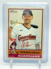 2025 Topps Heritage High Number Steven Kwan Special Red Ink Auto 48/76
