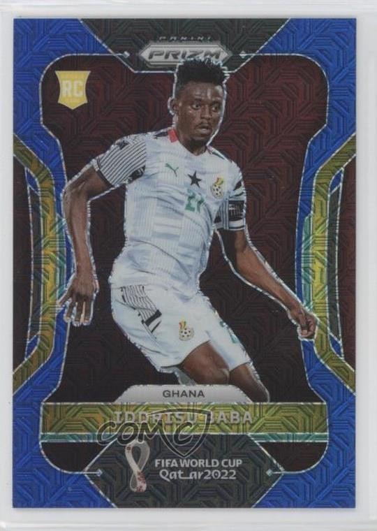 2022 Panini Prizm World Cup Qatar Blue Mojo Prizm 55/75 Iddrisu Baba #232 0k11