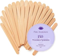 150 Wooden Wax Stick – Applicator Sticks for Hair Removal – Disposable Popsicle