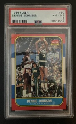 1986 Fleer Dennis Johnson #50 PSA 8 NM-MT