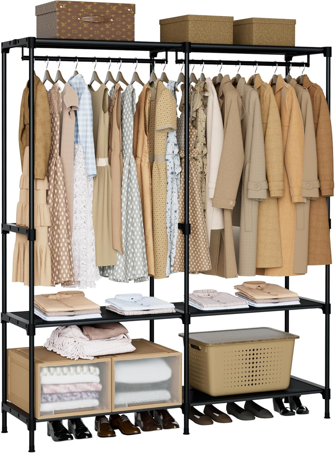 Clothes Rack, Portable Closet, 54.3 Inch Large Capacity Wardrobe Closet, Clothes