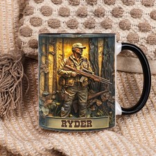 Personalized Photo Hunting Lovers Coffee Mug, Buck Antler Tactical Gear Mug