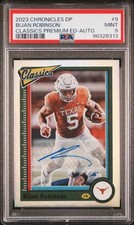 2023 PANINI CHRONICLES DRAFT PICKS CLASSICS PREM ED BIJAN ROBINSON RC /75 PSA 9