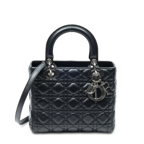 Dior Medium Lady Zip Lambskin Leather Black Unisex Bag #BCP4386
