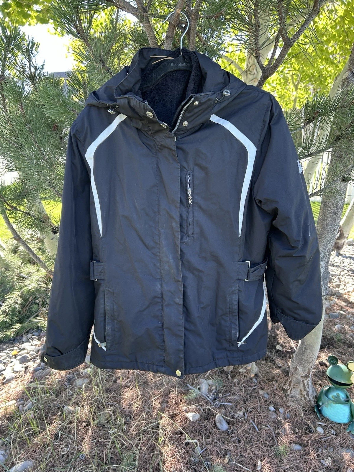 Zeroxposur Mens L Removable Zip Fleece Lining and Hood Black Jacket