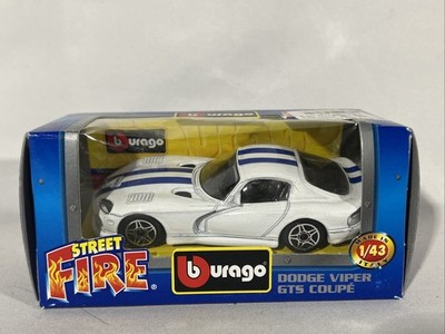 Bburago Dodge Viper GTS Coupe #4120 1:43 White And Blue