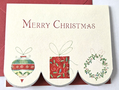 Christmas Card Papyrus Ornament Gift Present Wreath Merry Christmas Warm Wishes