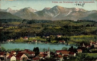 Ak Velden am Wörthersee in Kärnten,  Karawanken, 1908, Landschaft,  - 5015973