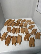 Wooden Train Track Curves Lot 23pc   Brio Thomas Compatible S Curve Pieces
