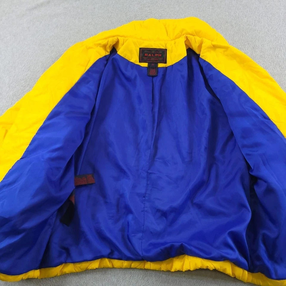 Chaqueta Ralph Lauren Mujer Mediana Amarillo Brillante Acolchada Puffer Bolsillos con Cremallera Completa Foto 4 de 4