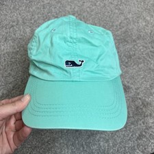 Vineyard Vines Hat Cap Strap Back Aqua Green Whale Embroidered Dad Hat Mens