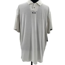 Oakley Men C1 Airvent White Hydrolix Performance Golf Polo Shirt FOA405499 L
