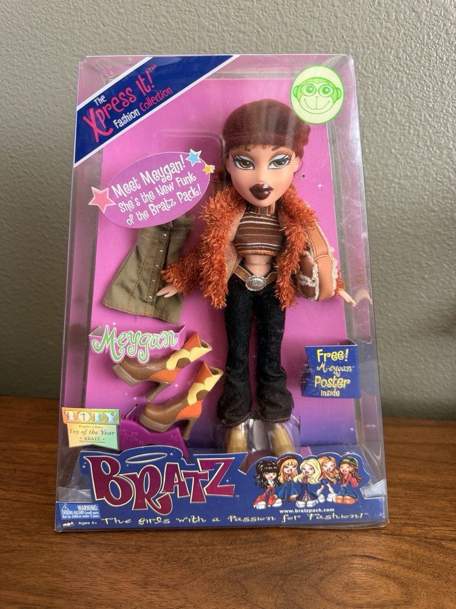 Bratz Xpress It Meygan Doll NIB 2002 MGA w/ Poster TOTY Fashion