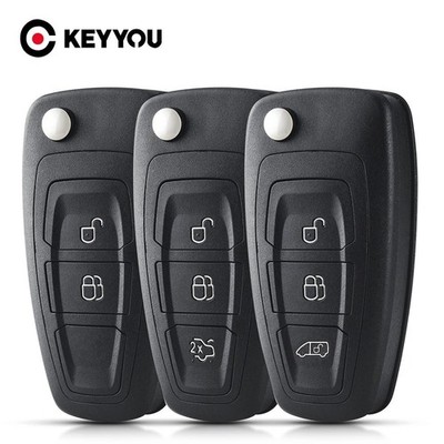 Keyyou 1 Stck. 2/3 Tasten für Ford Focus Fiesta 2013 Anhänger Etui Klinge Klappschlüssel Sh